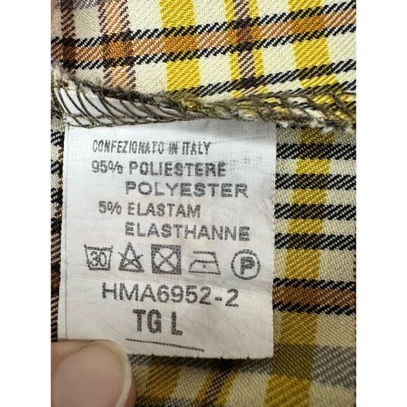 Nasty Gal High Waisted Plaid Unbeatable Pants 26 Tall Brown Yellow Academia Prep - Picture 9 of 12